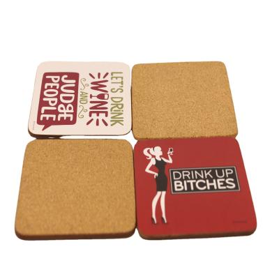 China Viable Cork Back Wood Blank Sublimation MDF Coaster Custom Printing Decorative Coffee Coaster For Living Room for sale