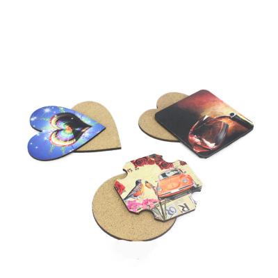 China Sublimation Eco-friendly Viable Cork Coaster Set of 4 Absorbent Square with Stand for Tea Coffee for sale