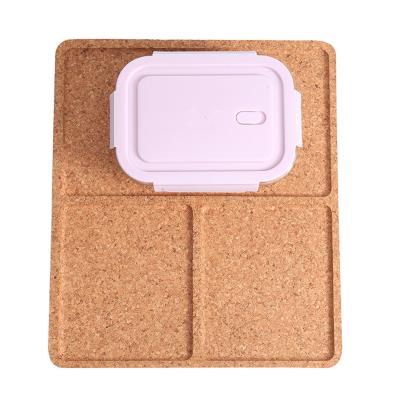 China Hotel Home Restaurant Customized Creative Molded Cork Insulated Cork Cup Tray Meal Tray Bowl Holder Cork Base For Cups And Dishes for sale