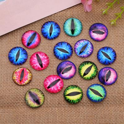 China Dragon Demon Eyes Round Glass Cabochon for Doll's Toy Cabochon Flatback Photo Dome Toy Accessories Jewelry Finding Pendant Base R014 for sale