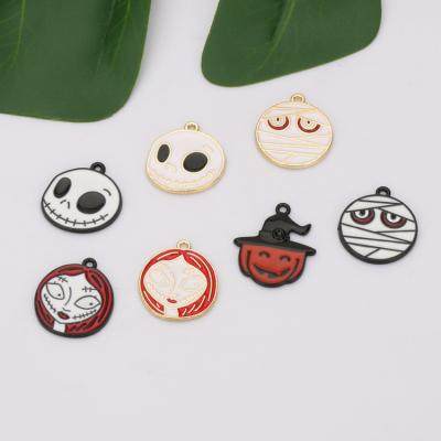 China Cute Halloween Enamel Charms For Jewelry Making High Quality Metal Ghost Fashion DIY Charm Wholesale for sale