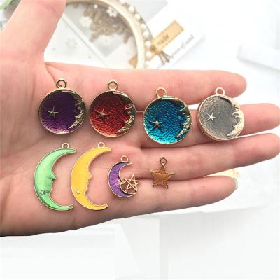 China 2022 Cute Diy Star Moon Charms Custom Charms For Jewelry Making Fashion Enamel Charm Pendants for sale