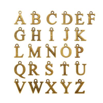 China FASHIONABLE Silver Zinc Alloy English Letter Color Gold A-Z Charms Fit Jewelry DIY Necklaces Bracelets Pendants Qualities for sale