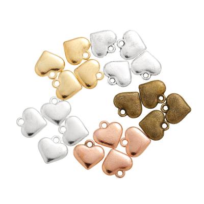 China Wholesale 12x11mm Vintage FASHIONABLE Metal Craft Sterling Silver Rose Gold Bronze Bangle Charm Heart Dangle Charms For Bracelets Antique for sale