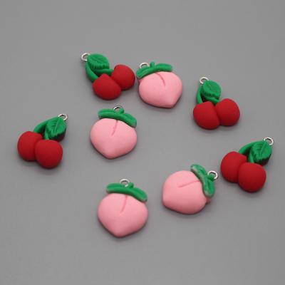 China Cherry Peach Resin Charms Chain Bracelet Main Pendant For Jewelry Making Cute Necklace Earrings FASHIONABLE for sale