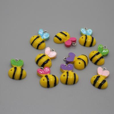 China TRENDY Colorful Bee Heart Pendant Charm For Necklace Bracelet DIY Earrings Jewelry Bee Valentine Day for sale