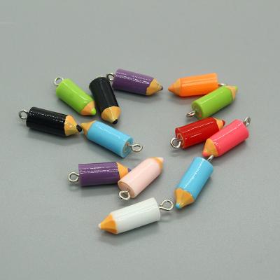 China TRENDY Colorful Pencil Pencil Resin Charms Earring Fashion Jewelry Accessories Kid DIY Gift Unisex Pendant for sale