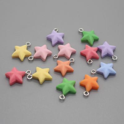 China FASHIONABLE Multicolor Pendant Soft Earrings Star Pentagon Resin Charms Chain Bracelet Bracelet Main Pendant For Jewelry Making for sale