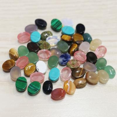 China Other Natural 6x8mm Stone Cabochons For Jewelry Making Loose Gemstone Flat Back Oval Cabochon for sale