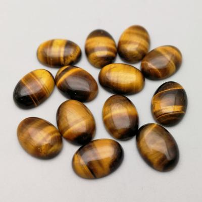 China Other Tiger Eye Stone Beads Oval Shape Natural Gemstone Cabochon 13x18mm For Jewelry Making for sale