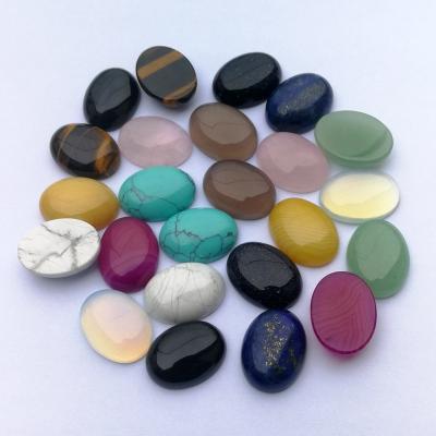 China Other Natural Stone Cabochons 15x20mm Oval Tiger Eye Gray Agate Oval Gemstone Shaped Outdoor DIY Making Rings Necklace for sale