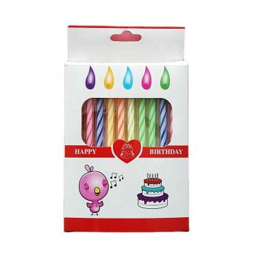 China 10 Birthdays Boxed Colorful Spiral Candles Birthday Candles Party Candles for sale