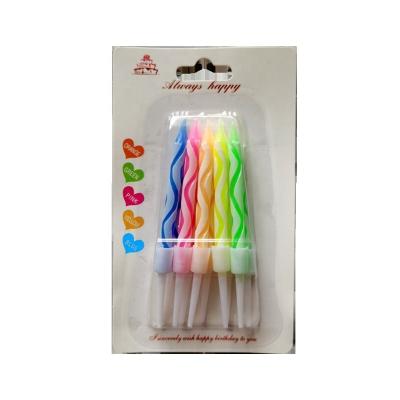 China Colorful 12 Birthdays Birthday Candles Spiral Cake Candles Party Candles for sale