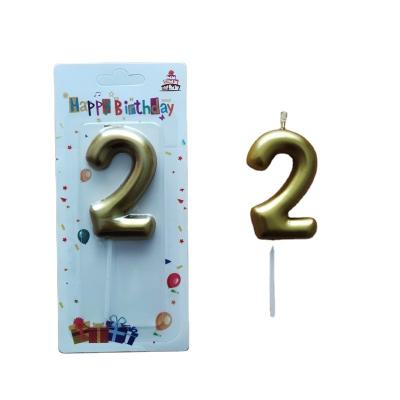 China Hot Selling Birthdays Gold Number Candles Large 0-9 Birthday Number Candles for sale