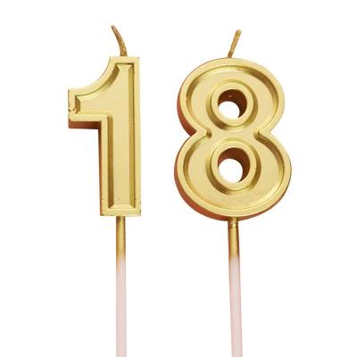 China Birthdays No.1 Gold Digital Candle 0-9 Birthday Number Candles for sale