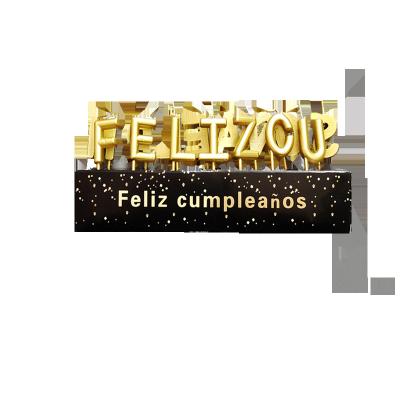 China Birthdays cake was decorated with 15 metallic spanish letter candles for sale