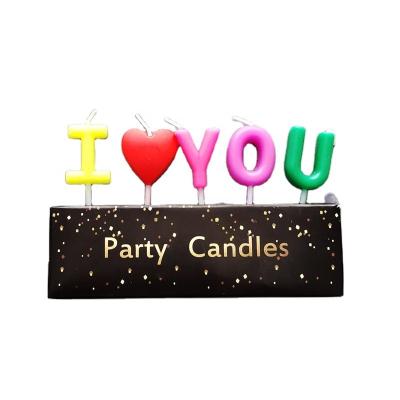 China Creative anniversaries birthday candles letters I love you set Valentine's Day confession candle for sale