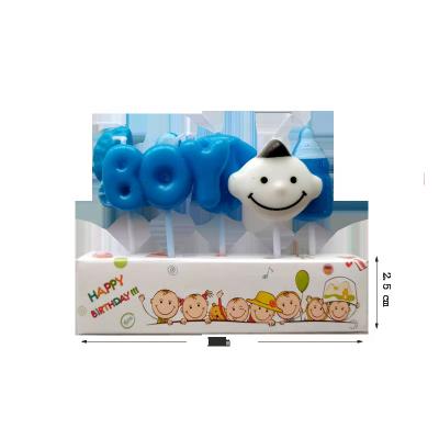 China Creative Cute Cartoon Birthday Candles Boy and Girl Baby Children's Birthday Cake Candles for sale