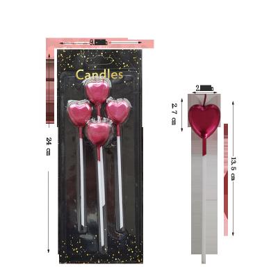 China Birthday Party Cake Decorating Candles, Creative Heart Smokeless Candles for sale