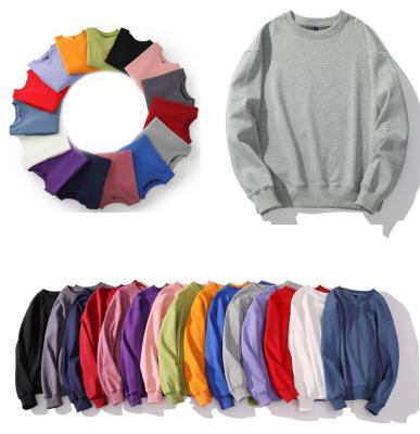 China Anti-pilling OEM High Quality Plain Dyed Plush White Jogger Crewneck Cotton Hoodie Crewneck Crewneck Sweatshirt OEM Plain Sweatshirt for Wholesale for sale