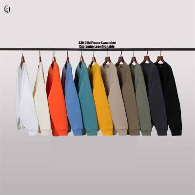 China Wholesale High Quality Anti-Wrinkle Vintage Custom Design Cotton Fleece White Brown Oversized Hoodies Unisex Crewneck Sweatshirt for sale