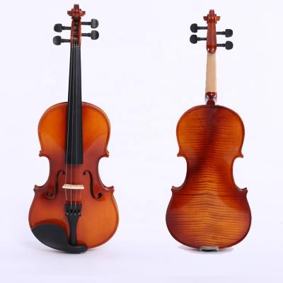 China Student Flawless Popular Violin Brand Handmade Art Flamed Violin Ordinary Wooden Violin for sale