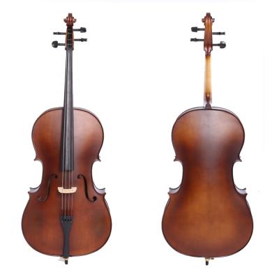 China Flawless Universal Professional Handmade Wooden Cello Maple Antique Matte Cello for sale