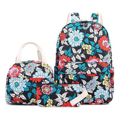 China Wholesale Anti-theft Cheap School Bag With Lunch Bag Girls Custom Logo School Backpack 2021 Lunch Bag Set For Students for sale