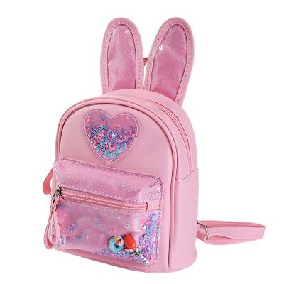 China Bunny Shoulder Bags Girls School Anti-theft Bag 3D Cartoon Primary School Animal Backpack with Sequins for sale