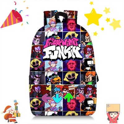 China Waterproof Friday Night Funkin School Bags Large Capacity Polyester Backpack Teenager Full Print Backpack For Boy And Girls for sale