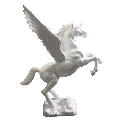 China 2020 New Arrivals Africa Horse Art Resin Black White Horse Statue Other Horse Products for sale