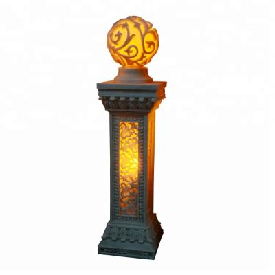 China Artistic Lantern 130cm Height Sand Stone Decoration Garden Lamp LED Post for sale