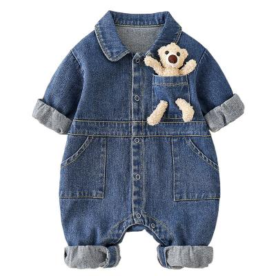 China Breathable Extinguishing Denim Overalls Infants And Toddlers Climbing Clothes New Style Handsome Foreign Male Baby Clothes for sale