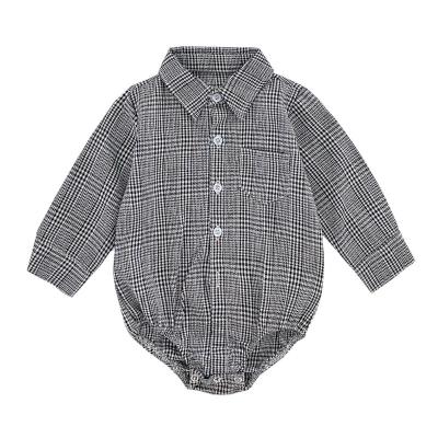 China Breathable English Gentleman Baby Clothes Houndstooth Long Sleeve Male Spring and Autumn Style Foreign Baby Overalls for sale