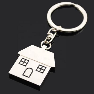 China Promotion Manufacturers Wholesale Custom Promotional Metal House Shaped Key Ring for sale