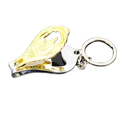 China Finger Factory Outlet High End Metal Souvenir Nail Clippers Golden Key Chain for sale