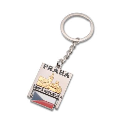 China Custom Prague Tourist Souvenir Keychain Gift Souvenir Metal Czech Republic Key Chain for sale