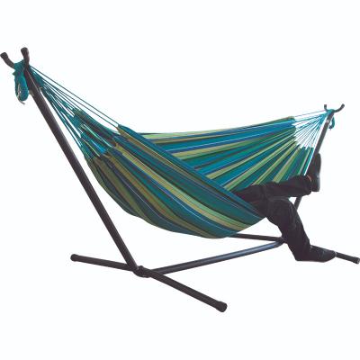 China Outdoor Furniture Outdoor Double Cotton Canvas Double Person Hammock With Stand for sale