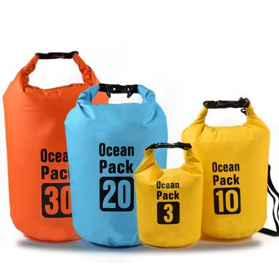 China Wholesale Outdoor Ocean Pack 5L 10l 15L 20L Swimming Floating Boating, Fishing PVC 500D Waterproof Ocean Pack Swimming Dry Bag for sale