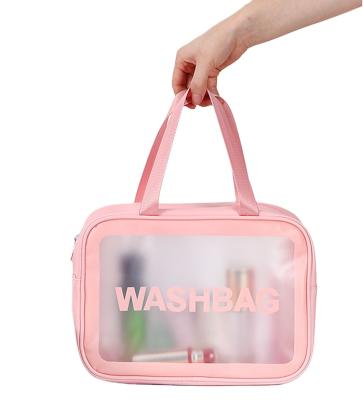 China Durable Waterproof TPU Zipper Pouch Transparent Beauty Cosmetic Bag Kit Clear Travel Makeup Wash Bag for sale