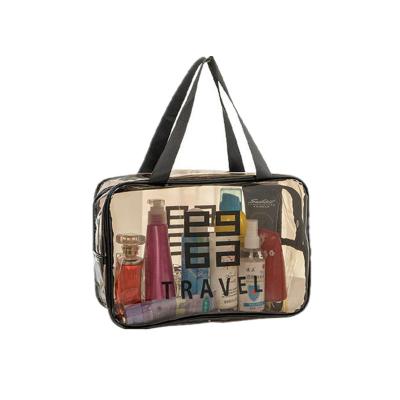 China Durable Women Clear Makeup Organizer Pouches Tote Travel Toiletry Bags Transparent PVC Cosmetic Bag for sale