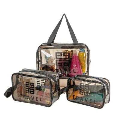 China Hot 2022 Custom Design Durable Cheap Colorful Transparent Travel Pouch Clear PVC Makeup Cosmetic Bag for sale