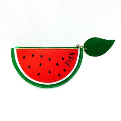 China Fashion Good Quality Cute Fruit Watermelon Shape Key Chain Pouch , Key Ring Coin Purse for sale