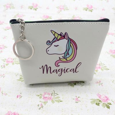 China Fashion Unicorn Pu Leather Cute Animal Customized Kids Invent Student Clip Mini Change Purses Purse Pouch for sale