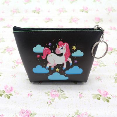 China Wholesale Unicorn Pattern Fashion Girls Mini Coin Purse Cute PU Zipper Coin Wallets for sale