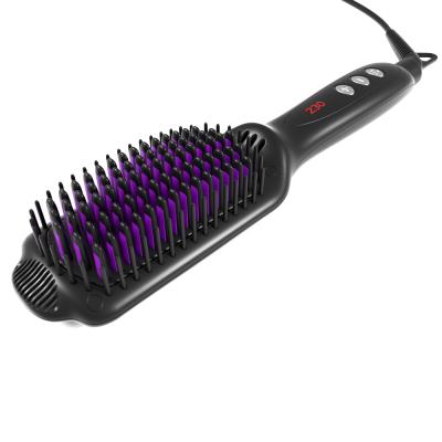 China Professional Electric Hair Brush Straightener Safety Salon Hair Straightener Brush High Quality for sale