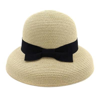 China Large Paper Straw Hat For Summer Beach Soft Brim Sun Protection Eco-Friendly Lady Beach Straw Hats Sun Hats Women for sale