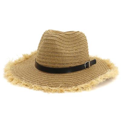 China 2021 Natural Panama Grass Straw Felt Hat Beach Sun Hat Surf Sunshade Sun-Resistant Hats Eco-friendly Custom Hats Wholesale Hats for sale