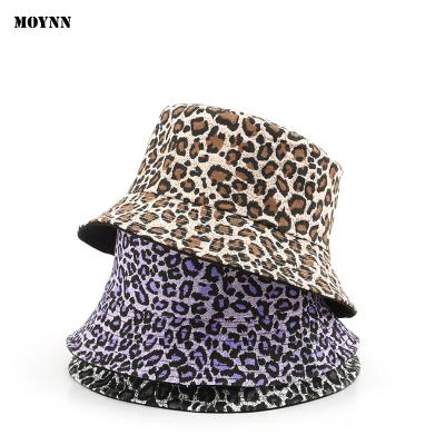 China Leopard Print 2021 Summer Wholesale Reversible Leopard Print Women Bucket Hats for sale