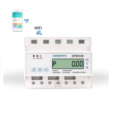 China 3 phase 4 wire din rail wifi energy monitor smart iot electricity consumption meter price KPM33B for sale